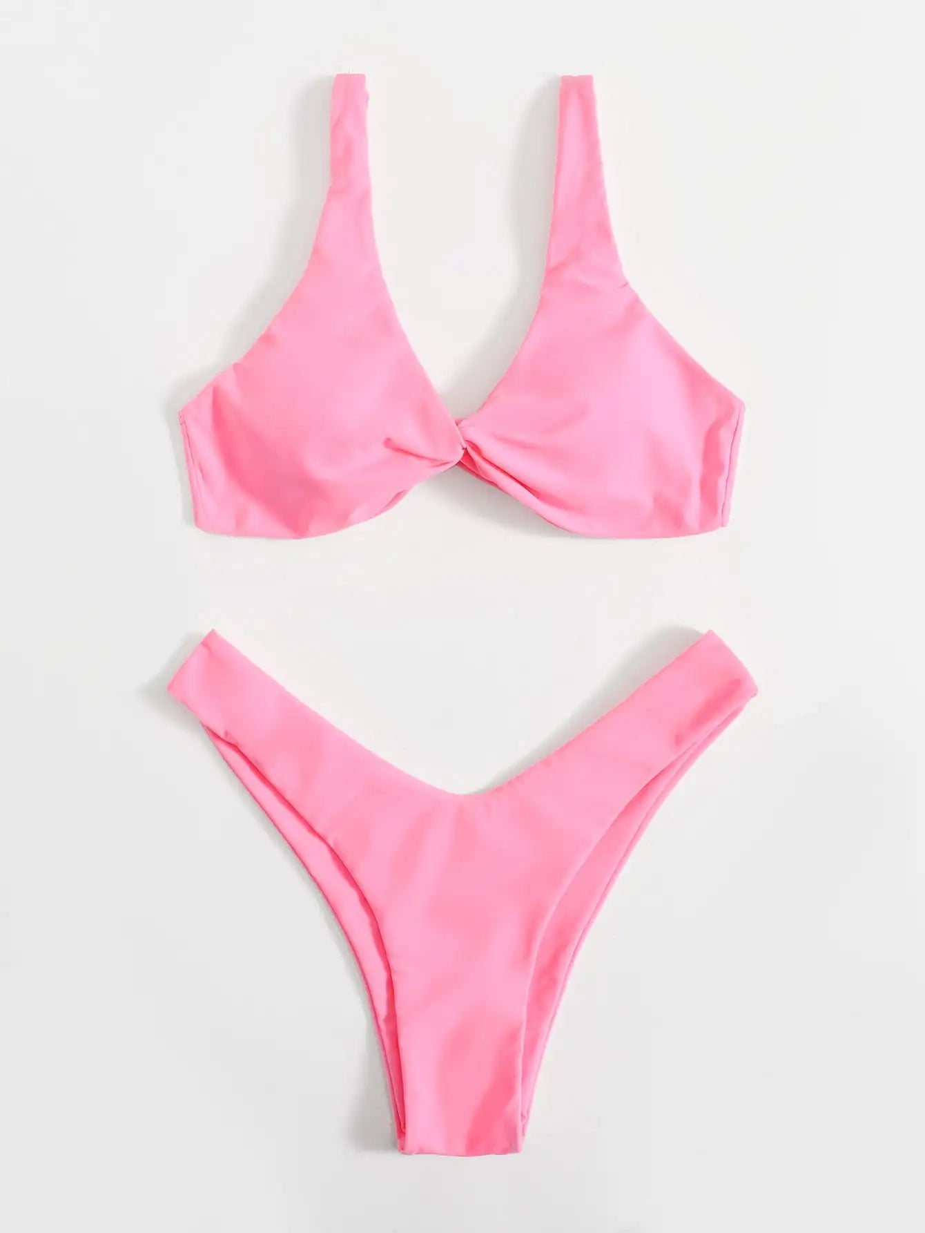 Sexy Solid Tie Brazilian Bikini Set