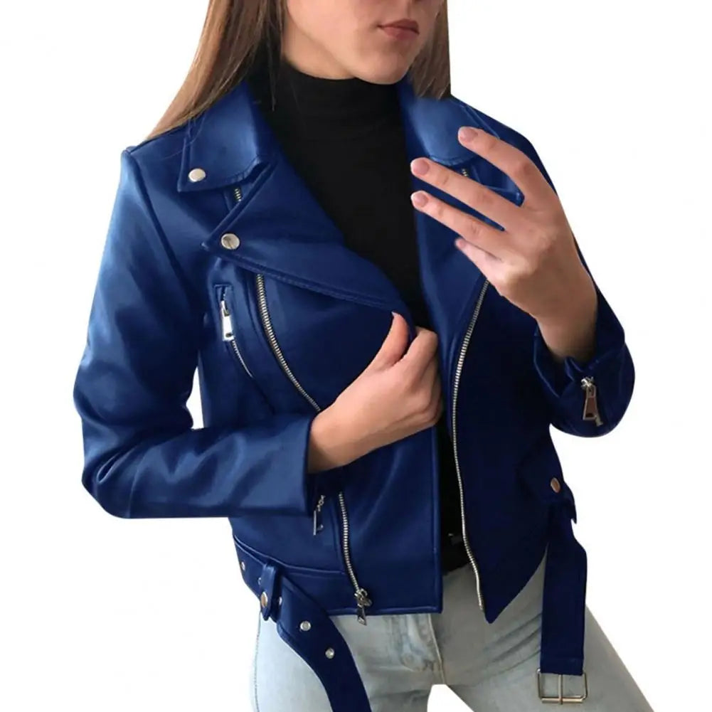 Spring Autumn Ladies Motorcycle Leather