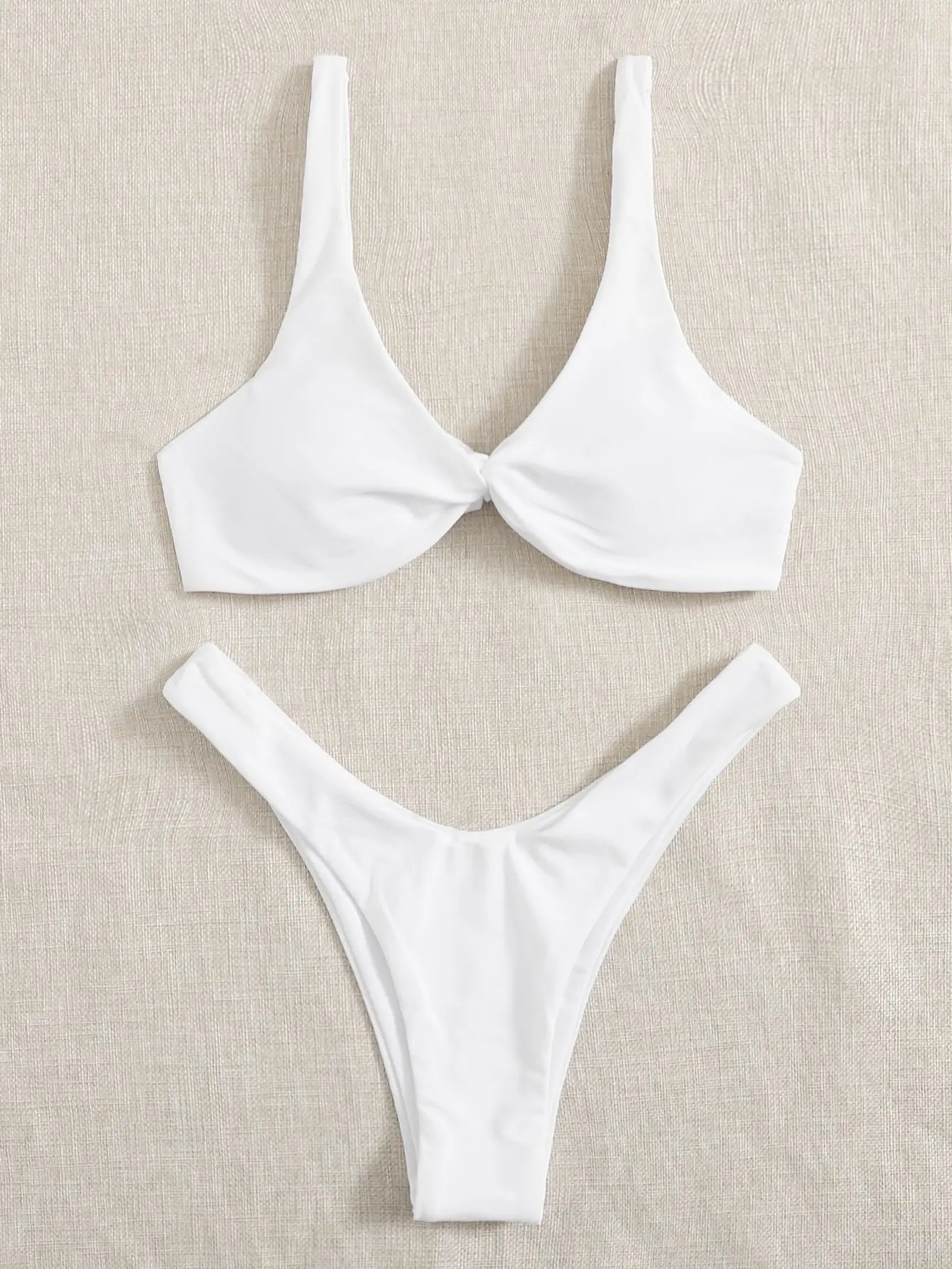 Sexy Solid Tie Brazilian Bikini Set
