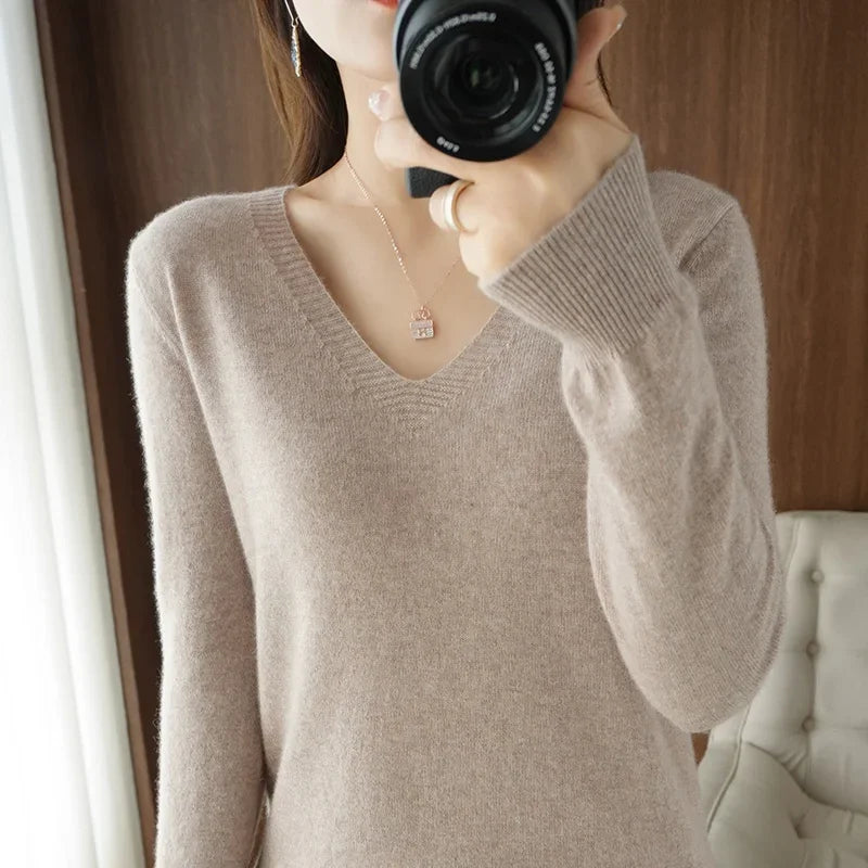 Stand Collar Solid Color Embroidery Sweater