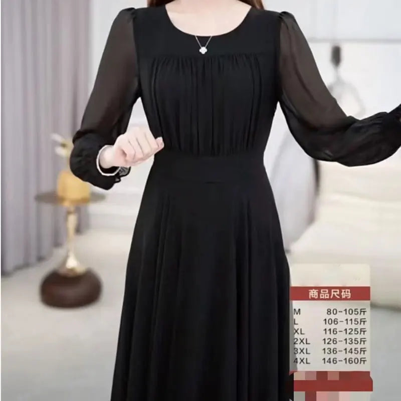 Solid Black Midi Dress