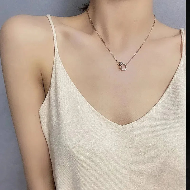 Luxury Roman Numeral Pendant Necklace for Women