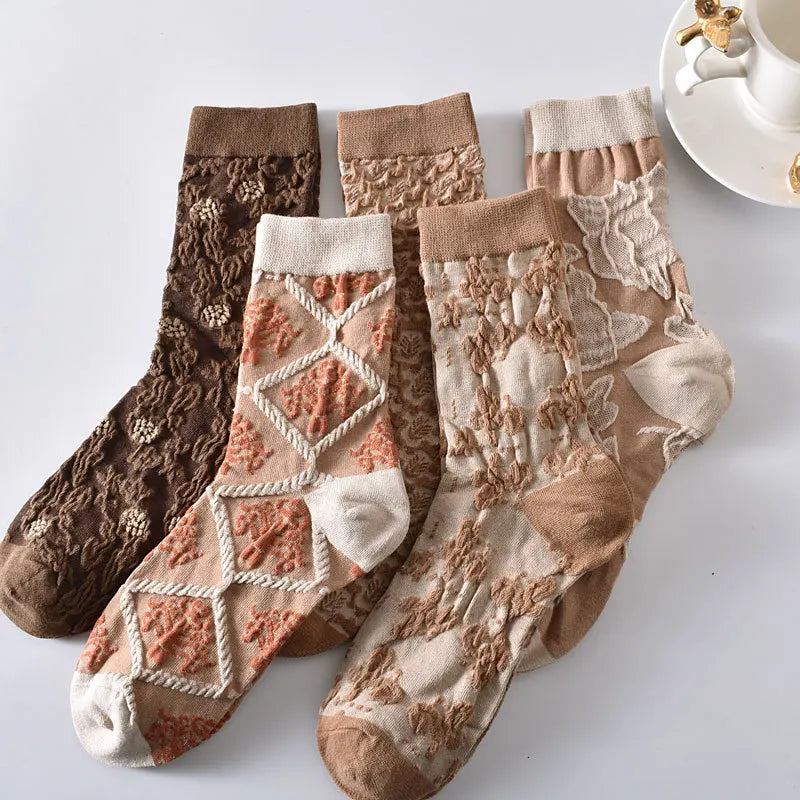 Retro Harajuku Embroidered Women Socks