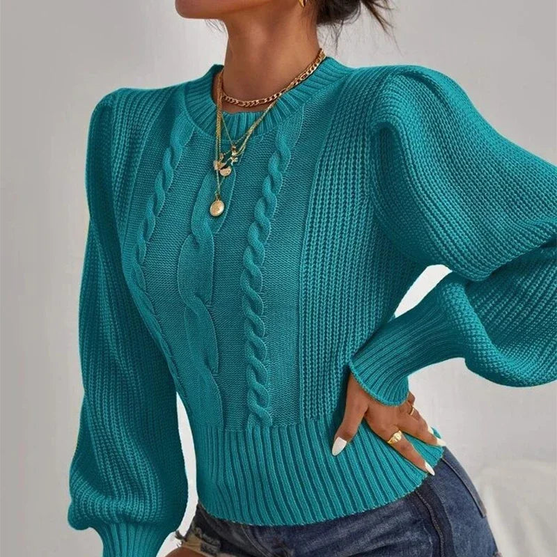 Loose O-neck Fuzzy Sweater