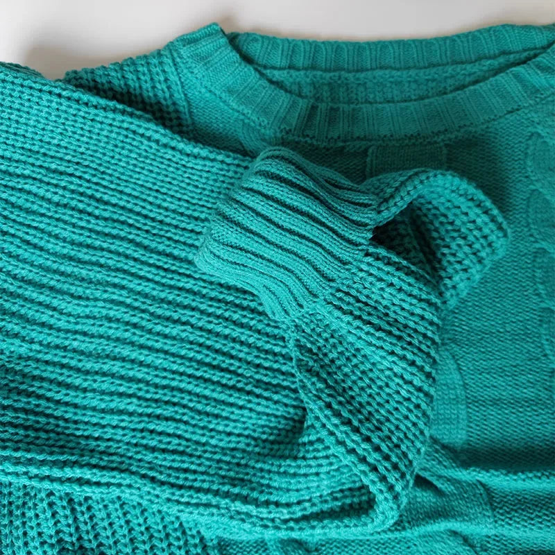 Loose O-neck Fuzzy Sweater