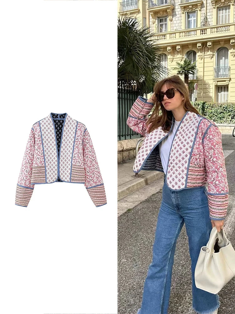 Vintage Flower Quilted Coat