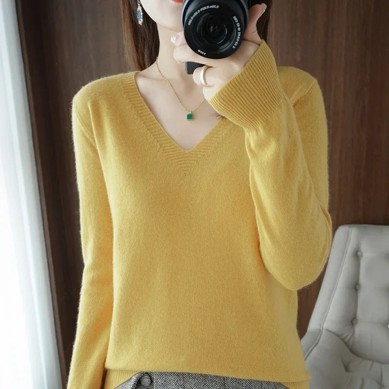 Stand Collar Solid Color Embroidery Sweater