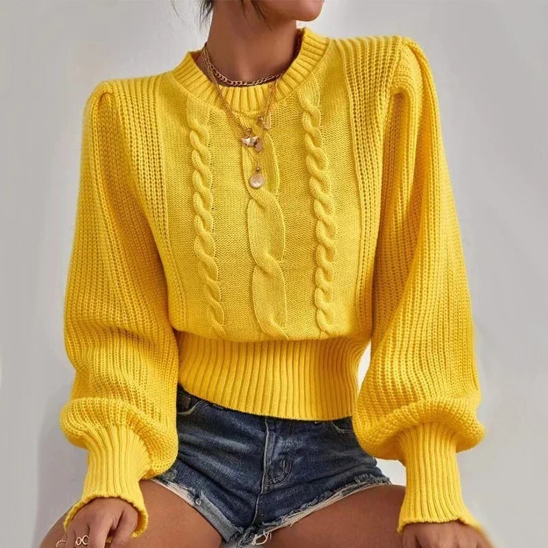 Loose O-neck Fuzzy Sweater