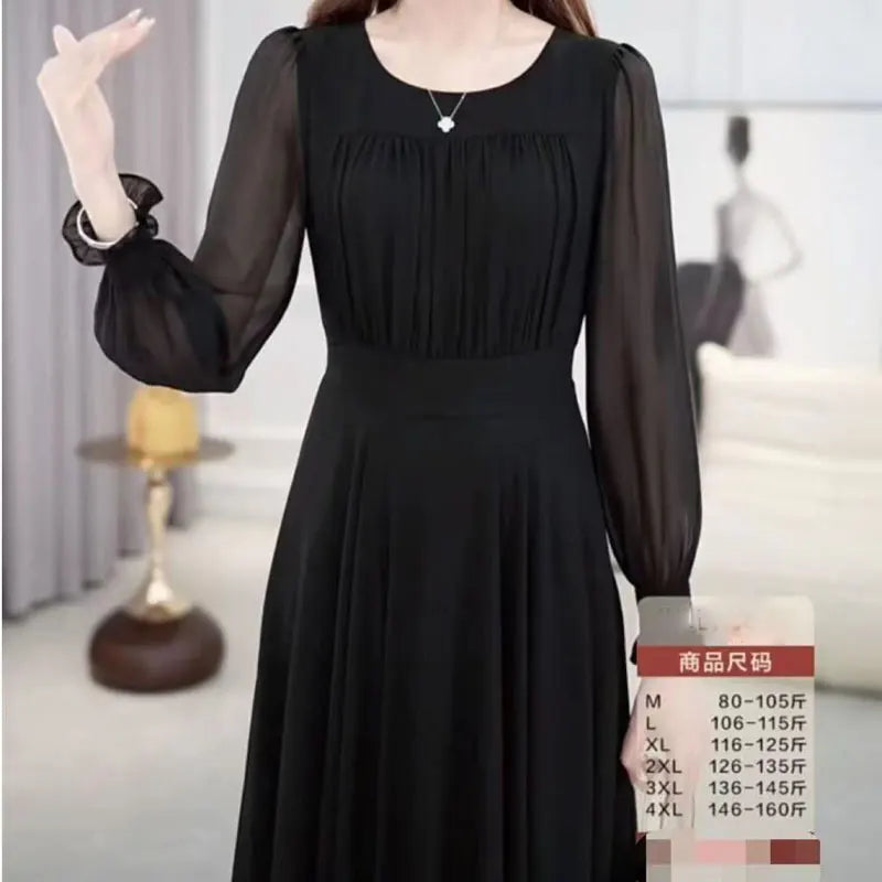 Solid Black Midi Dress