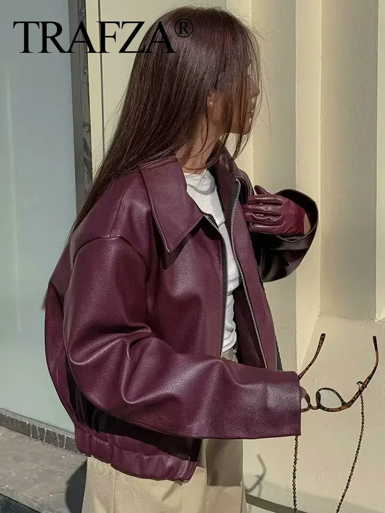 Faux PU Leather Jacket