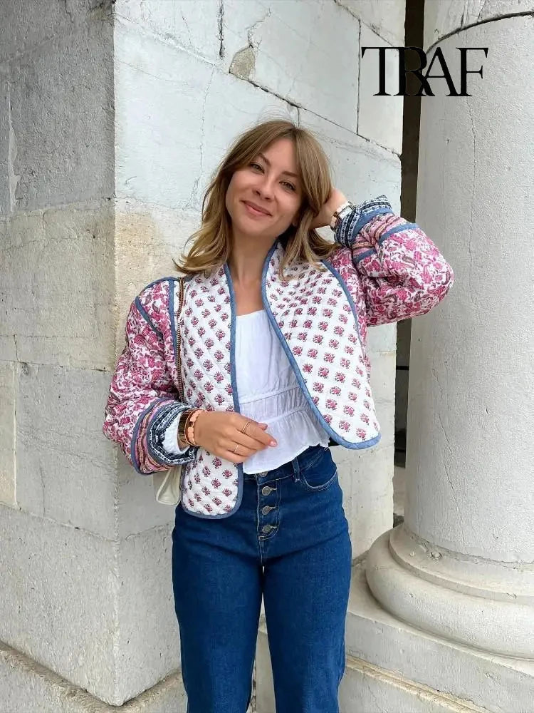 Vintage Flower Quilted Coat