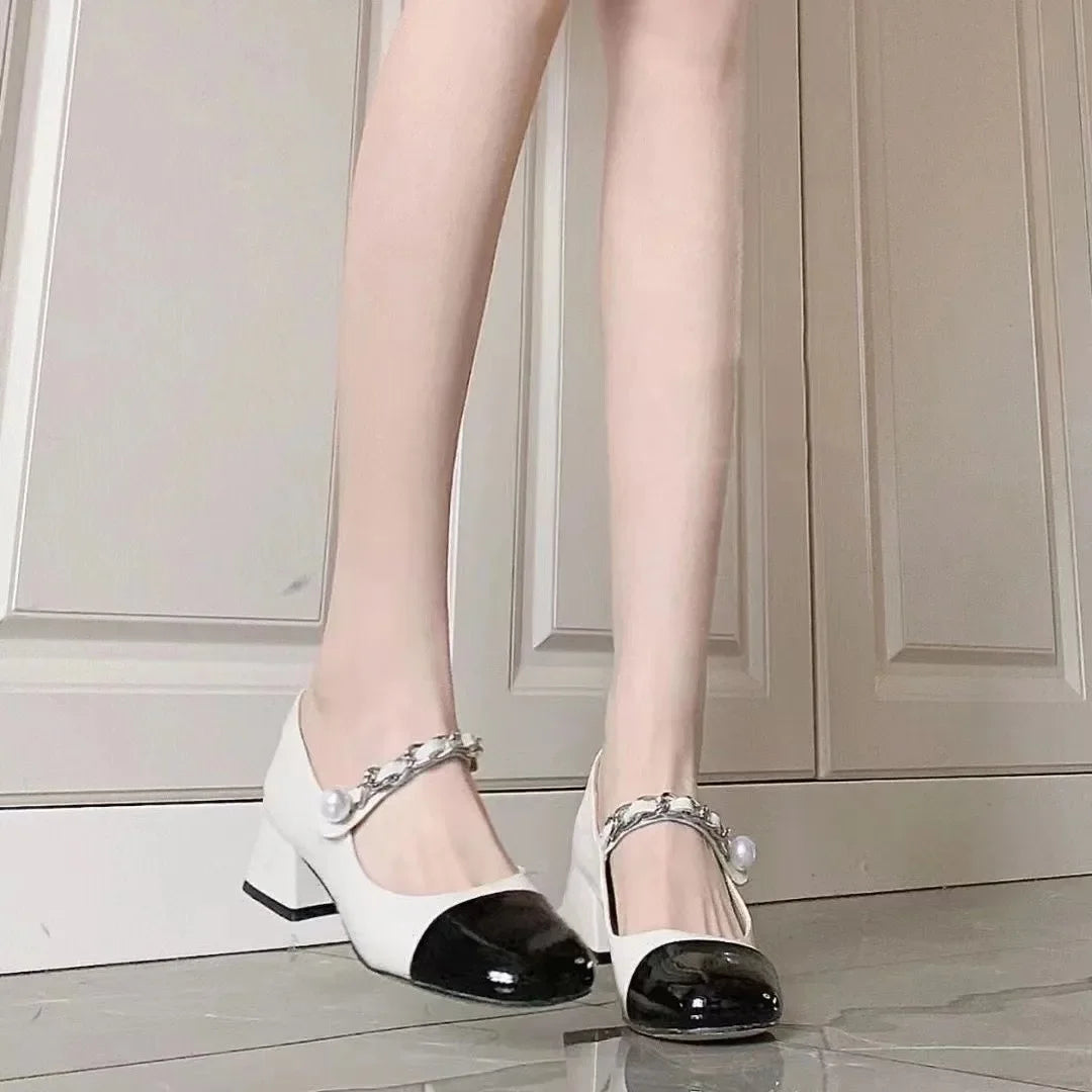 Round Toe Strap High Heel