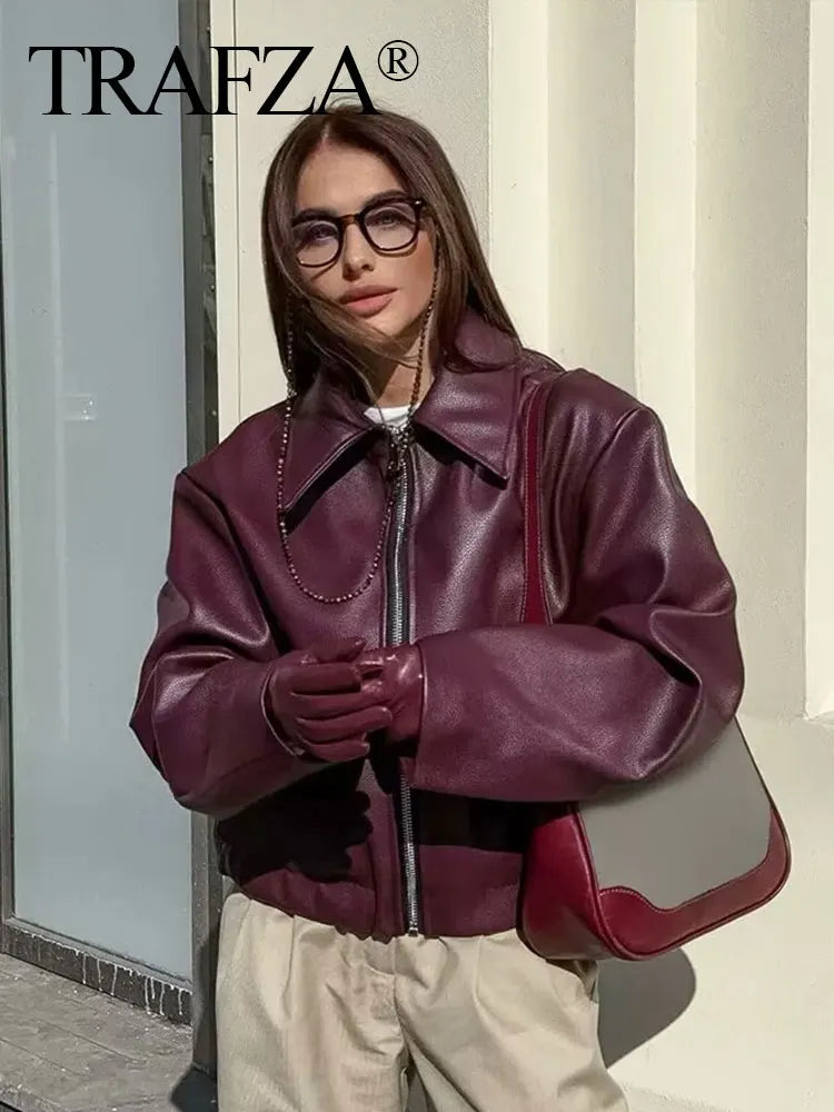 Faux PU Leather Jacket