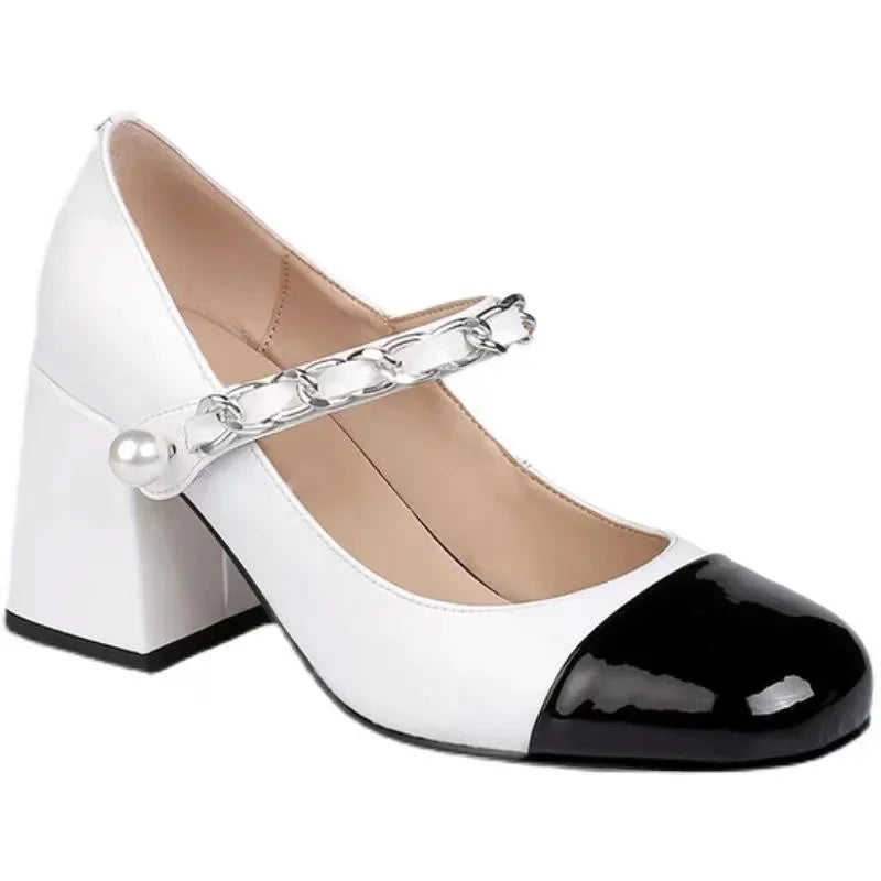 Round Toe Strap High Heel