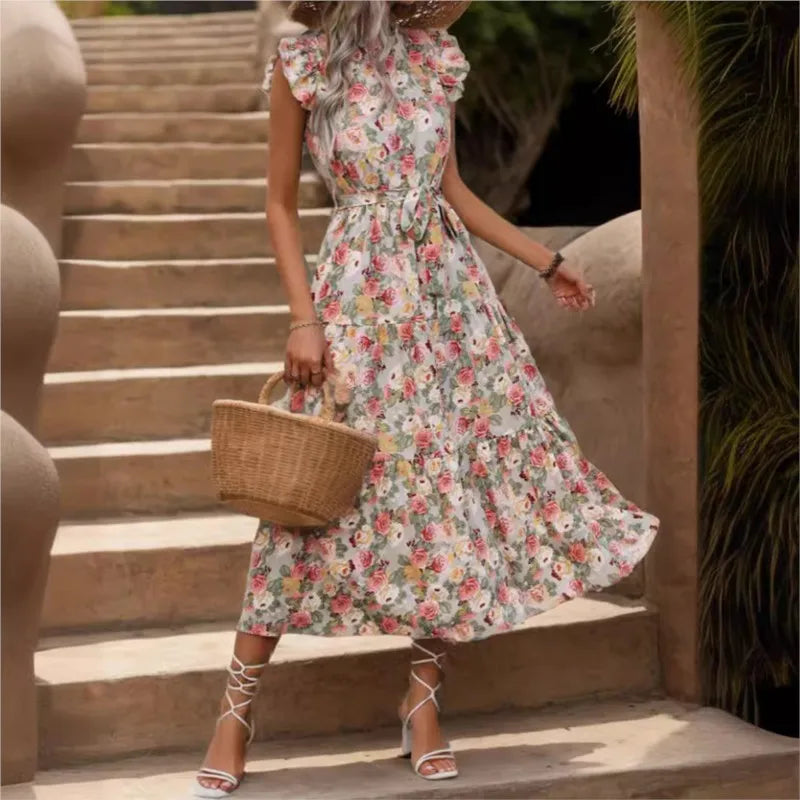 Elegant Floral Print Dress