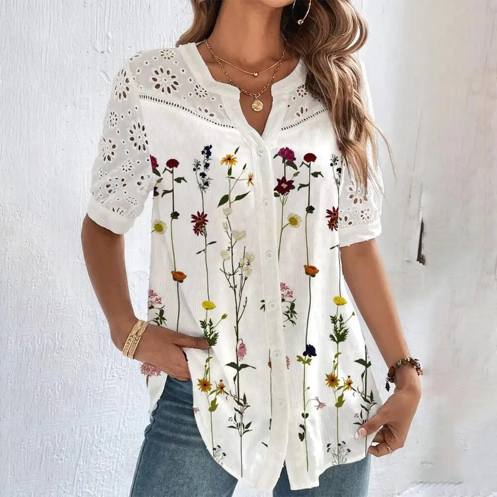 Elegant Lace Casual Blouse for Women