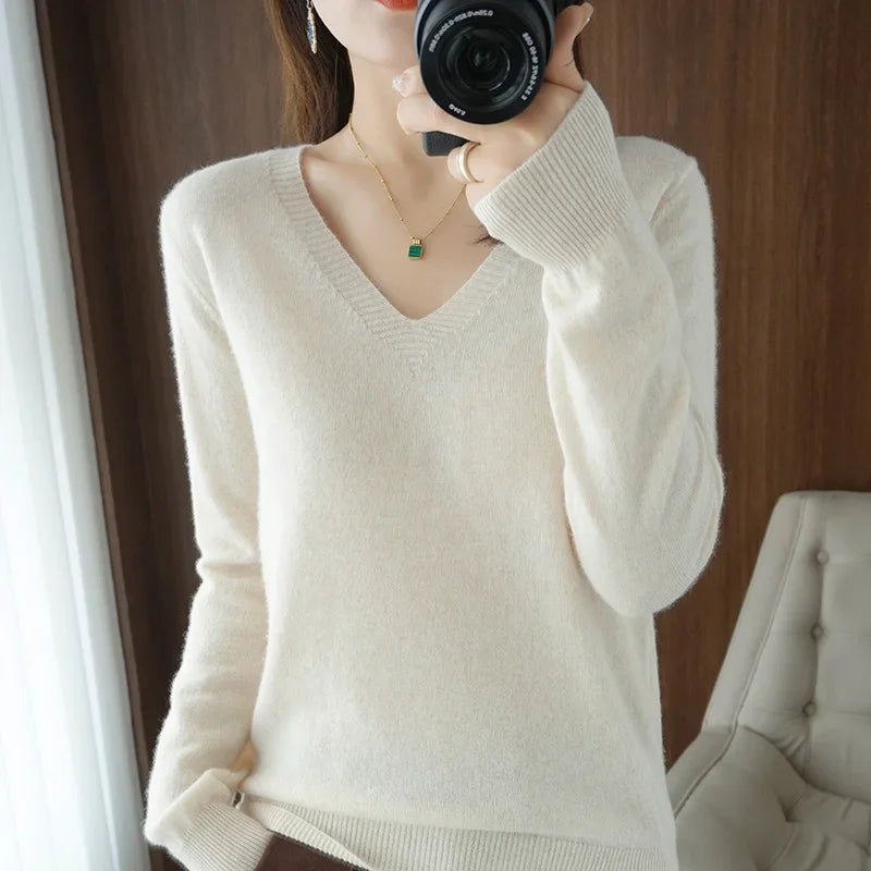 Stand Collar Solid Color Embroidery Sweater