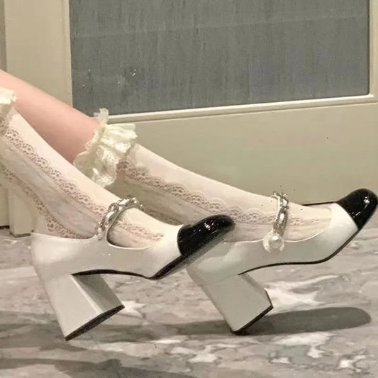 Round Toe Strap High Heel