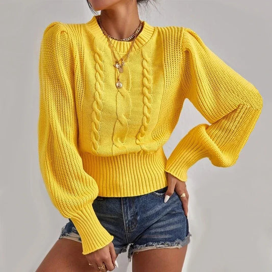 Loose O-neck Fuzzy Sweater