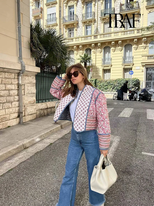 Vintage Flower Quilted Coat