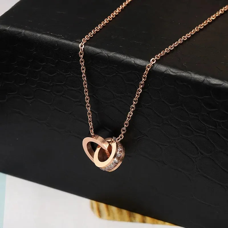 Luxury Roman Numeral Pendant Necklace for Women